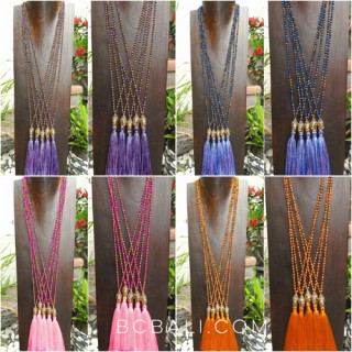 wholesale lot free shipping buddha head chrome tassels necklaces